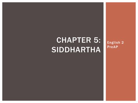 siddhartha chapter 5 summary